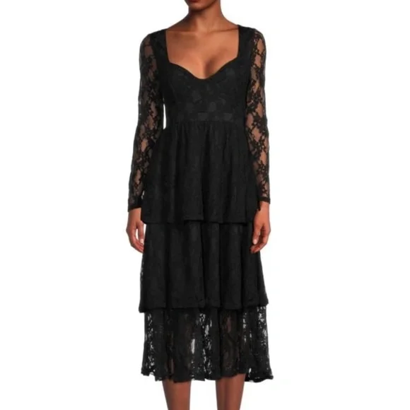 chinese dress ladies Sweet Intentions Black Lace Maxi Dress with Gloves main image 0